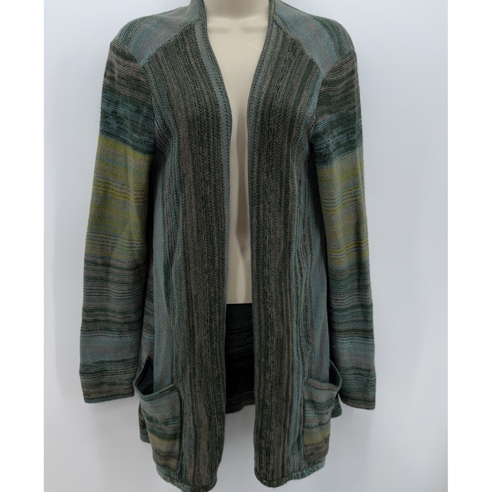 J Jill Cardigan Sweater Women's Sz S Green Open Cardigan Wool Blend